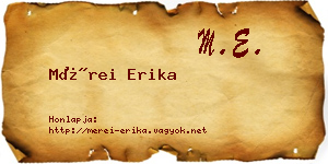 Mérei Erika névjegykártya